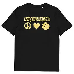 Peace, Love & Pickleball (Y) Unisex Organic Cotton T-shirt